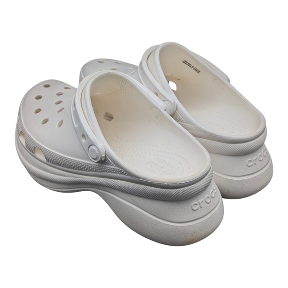 Crocs Classic Platform Clogs Bae White Iconic Slip On Perforated Size 10 - Picture 5 of 12